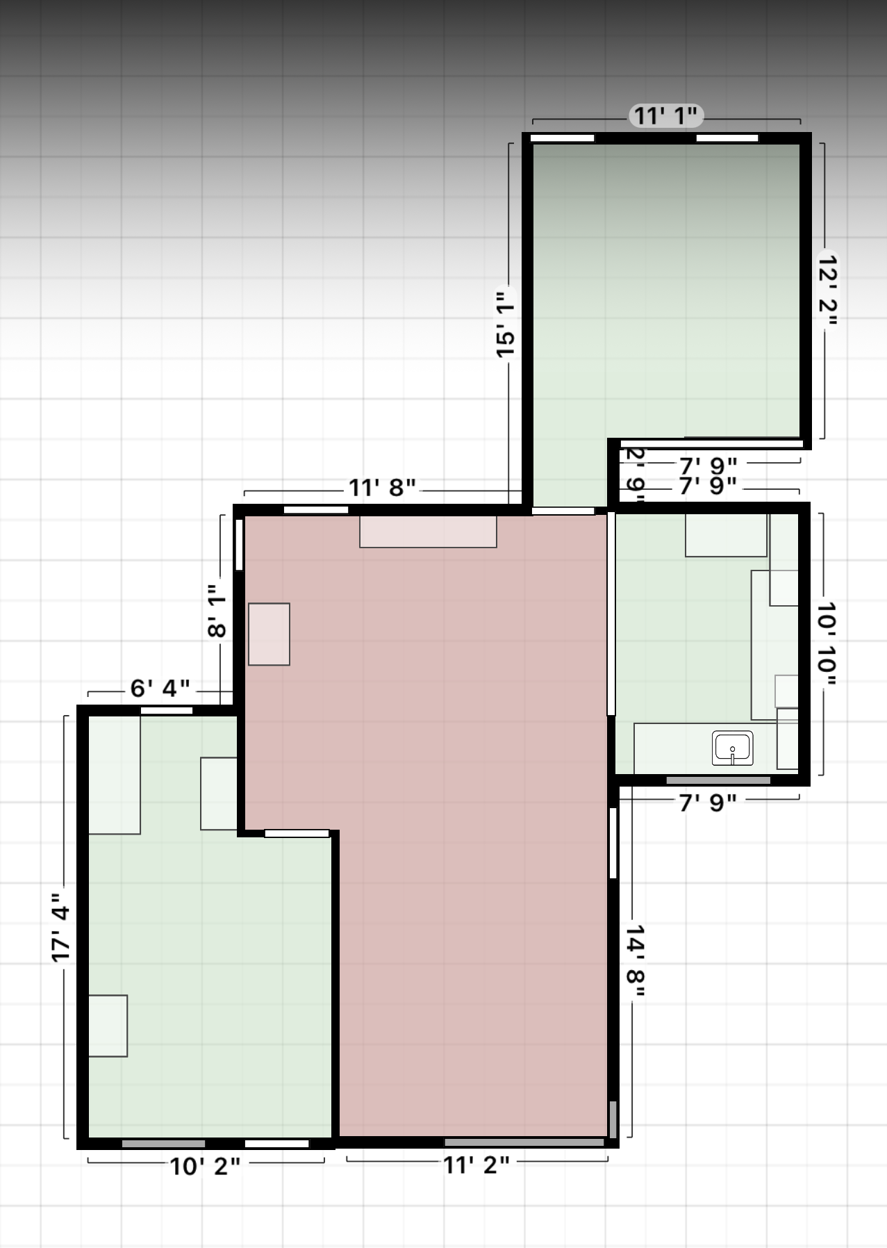 House floor plan with square feet.